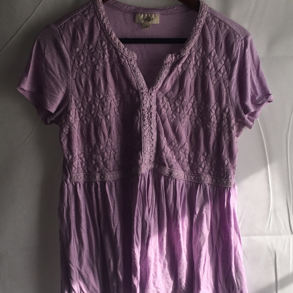Style & Co Lavender Knit Top